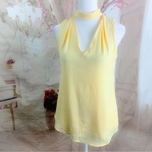 NEW WHBM Salma Halter Top Blouse in yellow